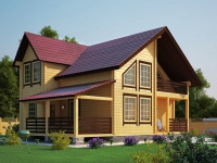Дом из бруса 9х12 | Полутороэтажные деревянные дома с террасой