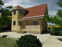 Каркасный дом 7х9 | Одноэтажные с мансардой деревянные дачные дома с балконом