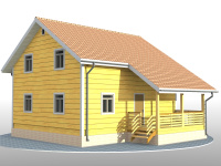 Каркасный дом 8х9 | Полутороэтажные каркасные дома и коттеджи с террасой