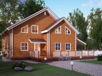 Каркасный дом 10х11 | Полутороэтажные деревянные коттеджи с террасой