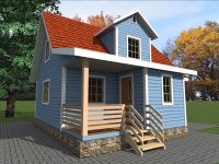 Каркасный дом 6х8 | Деревянные садовые домики с террасой 6х8