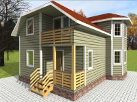 Каркасный дом 6х9 | Полутороэтажные деревянные дома и коттеджи 6х9