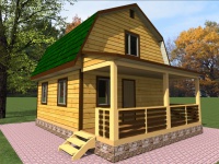 Дом из бруса 6х8 | Одноэтажные с мансардой деревянные дачные дома 6х8