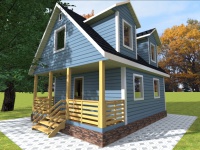Каркасный дом 6х8 | Одноэтажные с мансардой деревянные дома и коттеджи