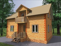 Каркасный дом 7х9 | Полутороэтажные деревянные дома и коттеджи с балконом 7х9