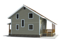 Каркасный дом 8х9 | Полутороэтажные деревянные дачные дома с террасой