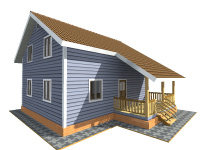Каркасный дом 7х9 | Полутороэтажные деревянные дачные дома с террасой