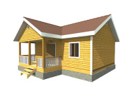 Каркасный дом 6х8 | Деревянные дачные дома с террасой