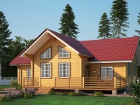 Дом из бруса 12х14 | Одноэтажные деревянные дома с террасой