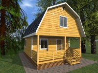 Дом из бруса 6х8 | Одноэтажные с мансардой деревянные дачные дома 6х8