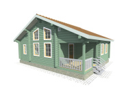 Дом из бруса 8х10 | Одноэтажные деревянные дома с террасой